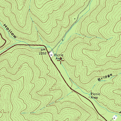 Topographic Map of Mountain House Camp Site, VA