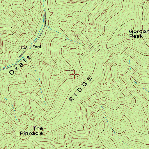 Topographic Map of Bald Ridge Trail, VA