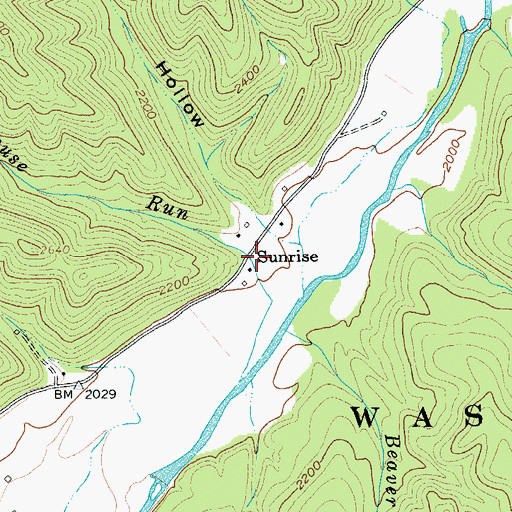 Topographic Map of Sunrise, VA