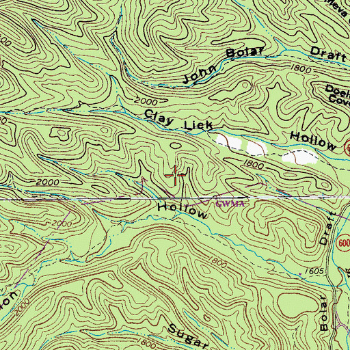 Topographic Map of Lemon Hollow Work Camp, VA
