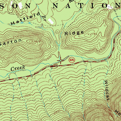 Topographic Map of Mud Branch, VA