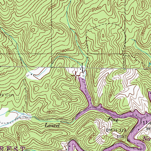 Topographic Map of Laurel Fork Campground, VA