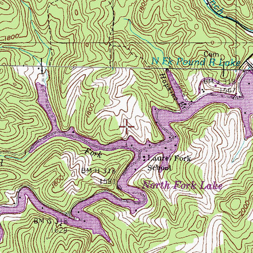Topographic Map of Hopkins Branch, VA
