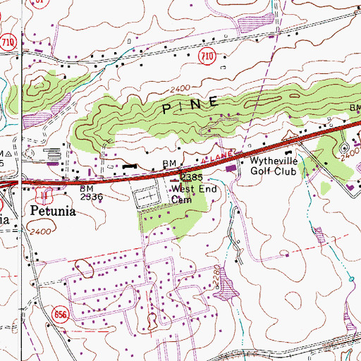 Topographic Map of Wytheville Ranger Station, VA