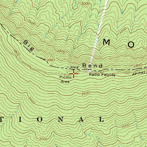 Topographic Map of Walker Mountain Trail, VA