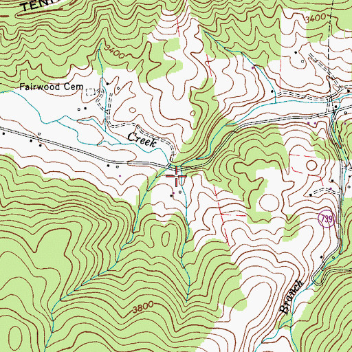 Topographic Map of Fairwood Valley, VA