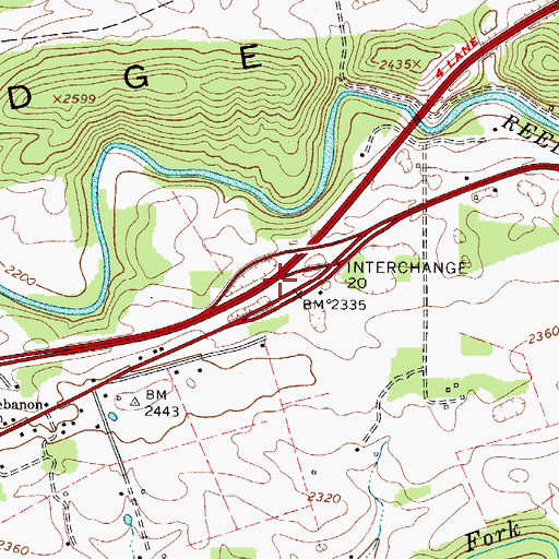 Topographic Map of Interchange 67, VA