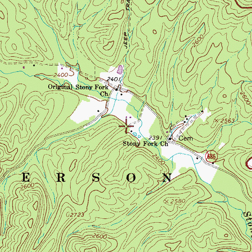 Topographic Map of Dear Trail Park Campground, VA