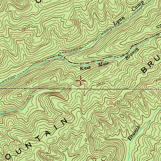 Topographic Map of Knot Mole Shelter, VA