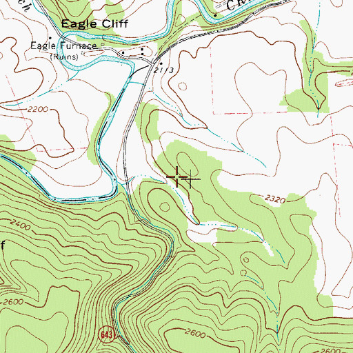Topographic Map of Raven Cliff Horse Camp, VA