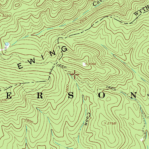 Topographic Map of Miles Gap Trail, VA