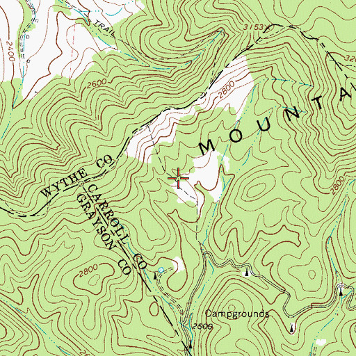 Topographic Map of Cliff Branch Trail, VA
