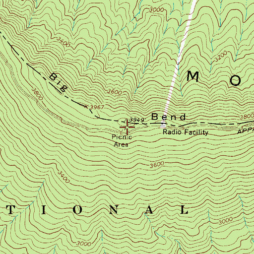 Topographic Map of Big Bend Picnic Area, VA