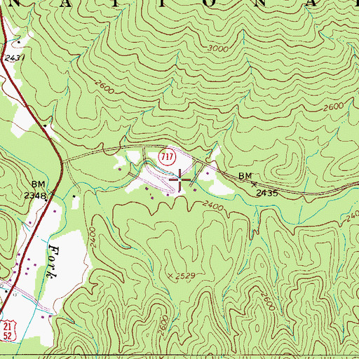 Topographic Map of Stony Fork Campground, VA