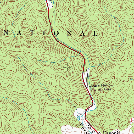 Topographic Map of Dark Horse Hollow Campground, VA