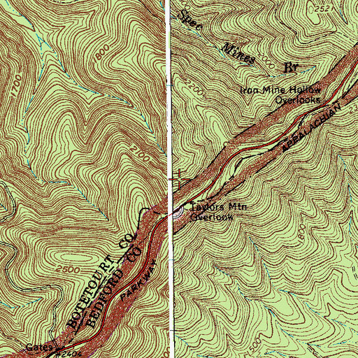 Topographic Map of Interchange 162, VA