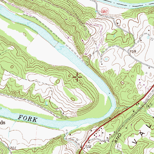 Topographic Map of High Cliff Come Camp, VA
