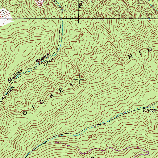 Topographic Map of Mullins Branch Trail, VA