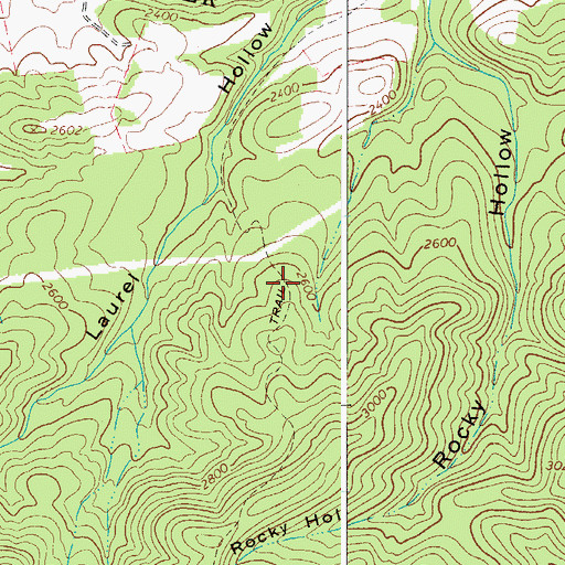 Topographic Map of Rocky Hollow Trail, VA