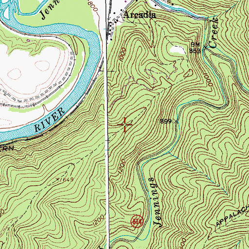 Topographic Map of Cove Mountain Trail, VA