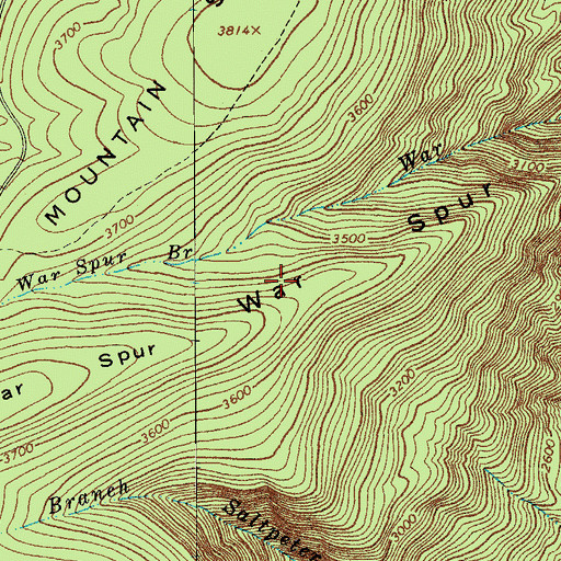 Topographic Map of War Spur Trail, VA