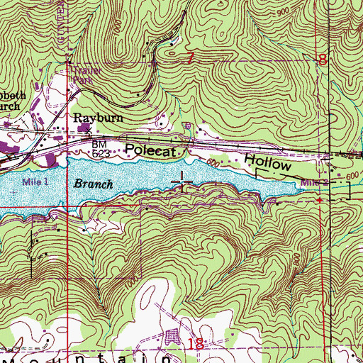 Topographic Map of Hide Away Acres, AL