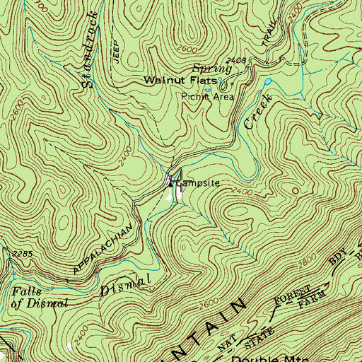 Topographic Map of White Pines Horse Camp, VA