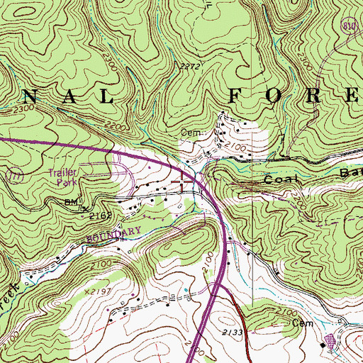 Topographic Map of Blacksburg Ranger Station, VA