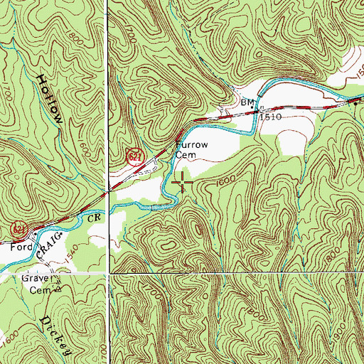 Topographic Map of Grave Cemetery, VA