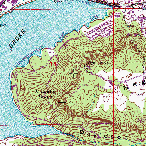 Topographic Map of Guntersville Shores, AL