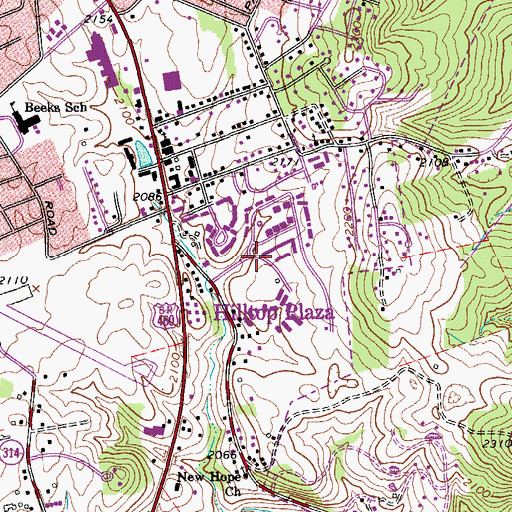 Topographic Map of Hilltop Plaza, VA
