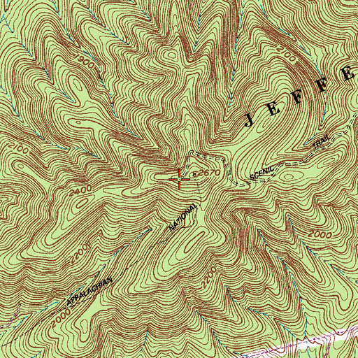 Topographic Map of Fullhart Knob Shelter, VA