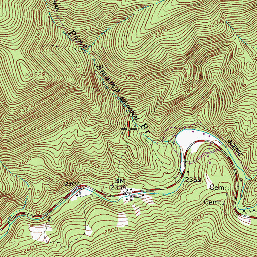 Topographic Map of Pine Swamp Shelter, VA