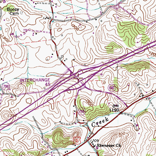 Topographic Map of Interchange 156, VA