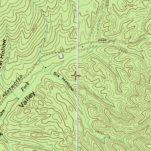 Topographic Map of Gullion Fork Fishing Ponds, VA