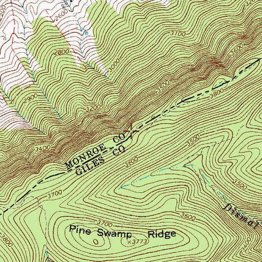 Topographic Map of Allegheny Trail, WV