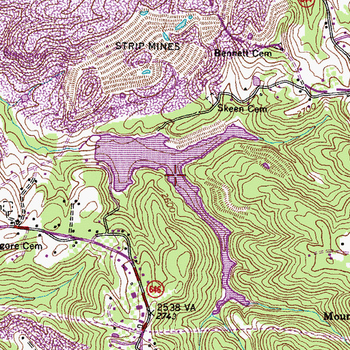 Topographic Map of Lake Wise, VA