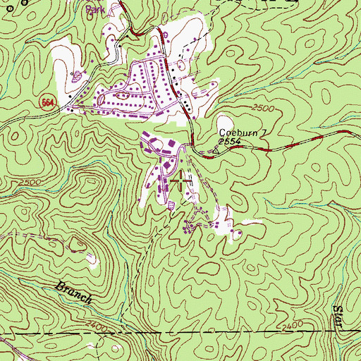 Topographic Map of Flatwoods Job Corps Camp, VA