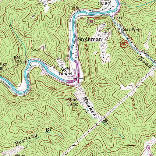Topographic Map of Goff Tunnel, VA