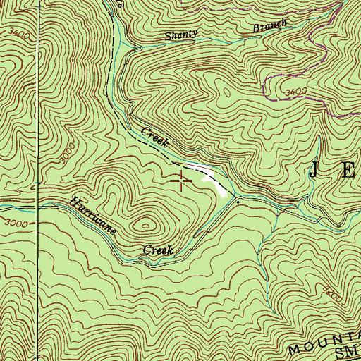 Topographic Map of Hurricane Campground, VA