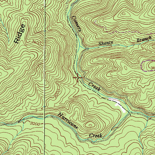 Topographic Map of Comers Creek Trail, VA