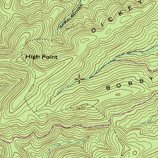 Topographic Map of Bobby's Trail, VA