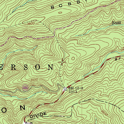 Topographic Map of Hickory Ridge Trail, VA