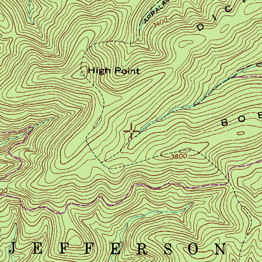 Topographic Map of Raccoon Branch Shelter, VA
