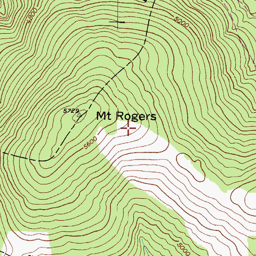 Topographic Map of Mount Rogers Spur, VA