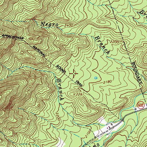 Topographic Map of War Spur Shelter, VA