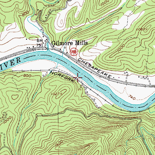 Topographic Map of Smith Tract Campground, VA