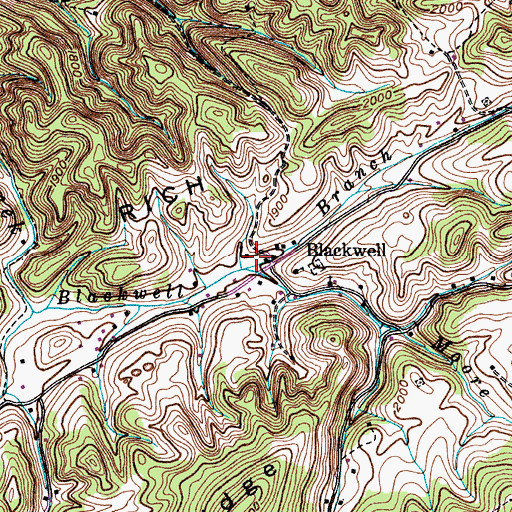 Topographic Map of Blackwell, VA