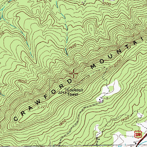 Topographic Map of Eagle Mountain Lookout, VA