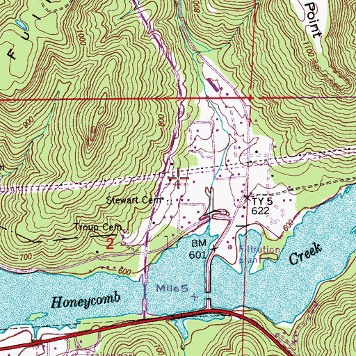 Topographic Map of Half Acre Estates, AL